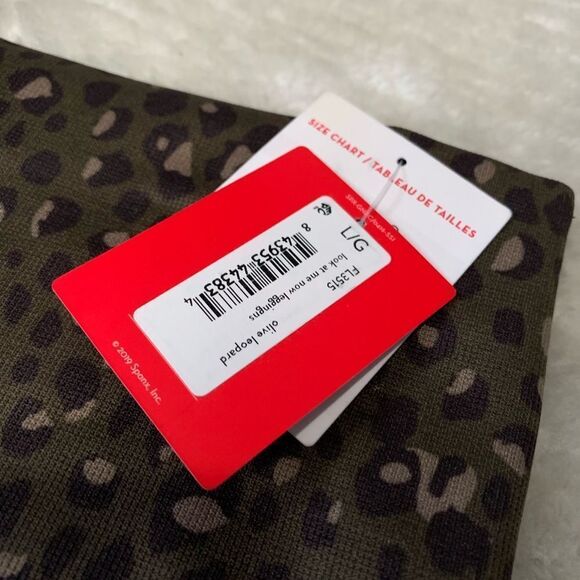 Spanx Look At Me Now Seamless Leggings Olive Leopard Womens Large New NWT - Picture 5 of 8